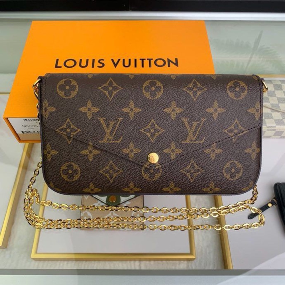 ❤️Louis Vuitton Pochette Felicie Monogram Fuchsia Lining